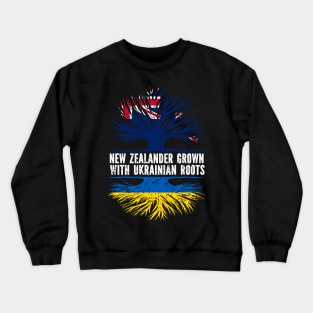 New Zealander Grown with Ukrainian Roots Flag Crewneck Sweatshirt